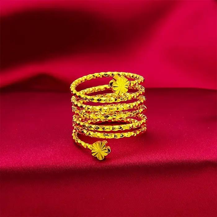 Bague à fleurs en spirale de dubaï pour femmes brésiliennes