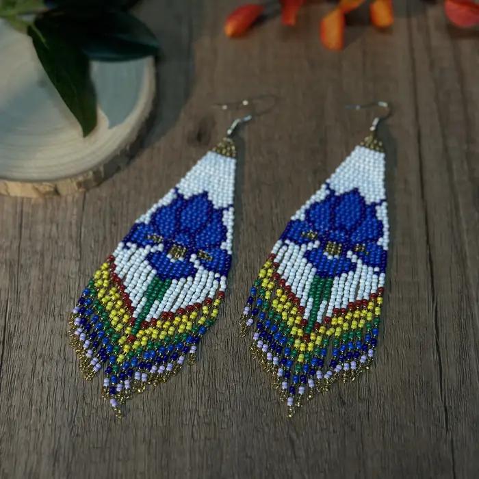 AHAYA – boucles d'oreilles officielles à fleurs bleues