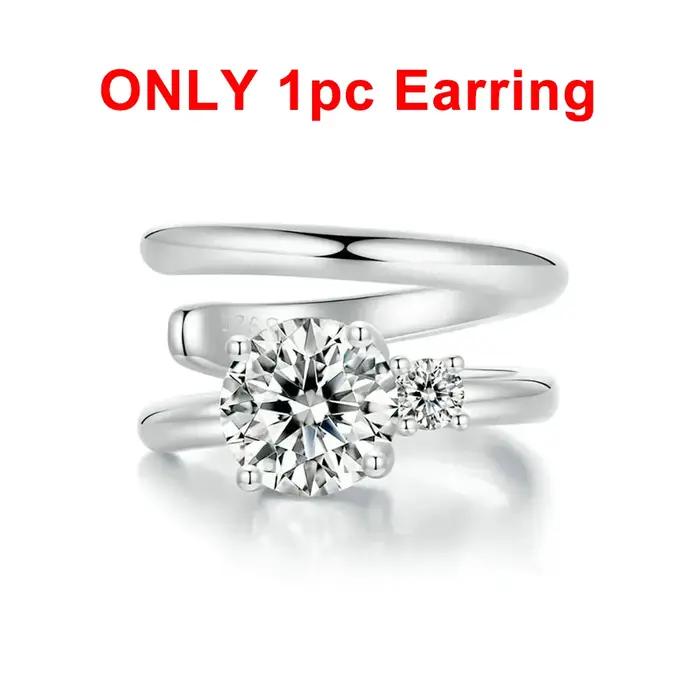 Boucles d'oreilles à Clip en Moissanite U scintillant pour femmes, en argent Sterling 925, Double co