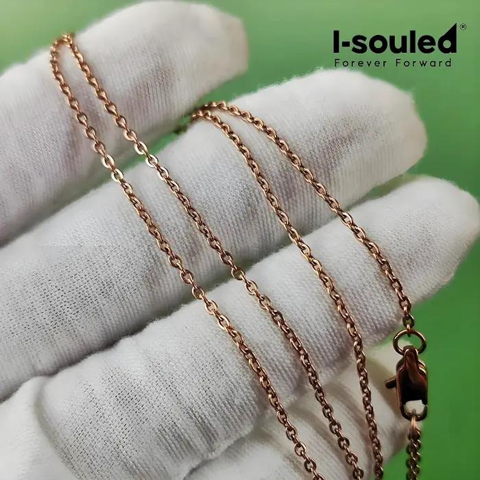 Collier en titane pur 1.5mm or rose pour femme occasion spéciale cadeau romantique hypoallergénique minimaliste elegance subtile