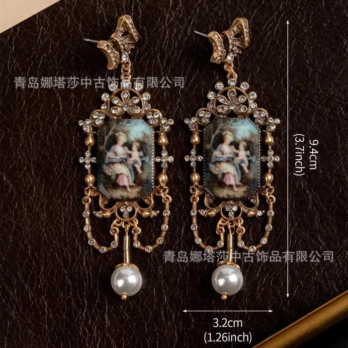Boucles d'oreilles Vintage de Style cour française