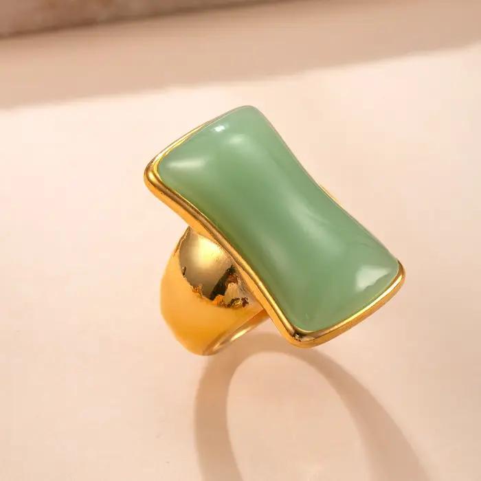 Bague de cocktail en zircon semi-précieux style néo-gothique personnalisable pour femmes et hommes occasions spéciales mariage fiançailles