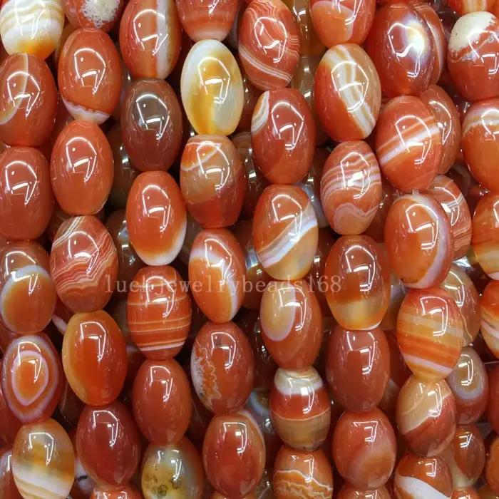 Bijoux fantaisie 8x12mm, superbes perles en cornaline d'onyx rouge, en vrac, 15.5 pouces, FG8079