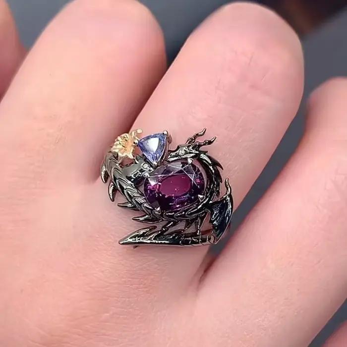 Jeu amour et espace profond Sylus Cosplay anneau réglable alliage bagues fleur Dragon décoration unisexe accessoires