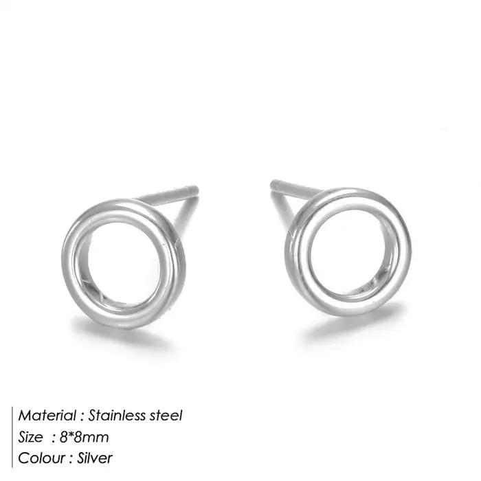 E-manco dames petites boucles d'oreilles rondes épingle de sûreté femmes boucles d'oreilles en acier