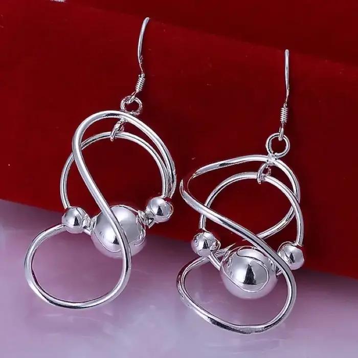 Boucles d'oreilles pendantes en argent sterling 925 pur, élégantes, classiques, magnifiques, à la mo