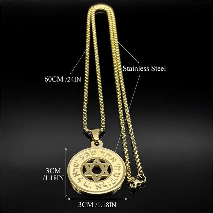 Collier pendentif étoile hébraïque de FC pour hommes et femmes