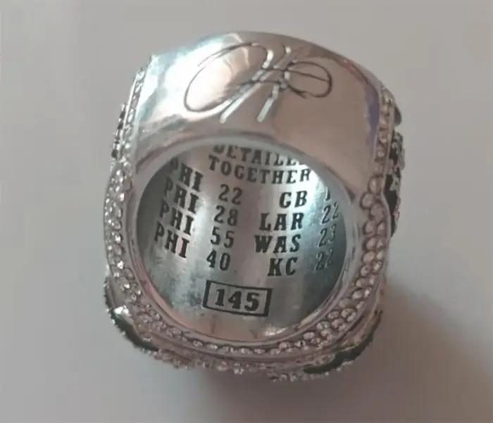 Bague de Championnat des Aiguilles de Rugby 2025 Bague en Placage d'Argent Artificielle Pierre Précieuse Pour Homme Occasions Spéciales