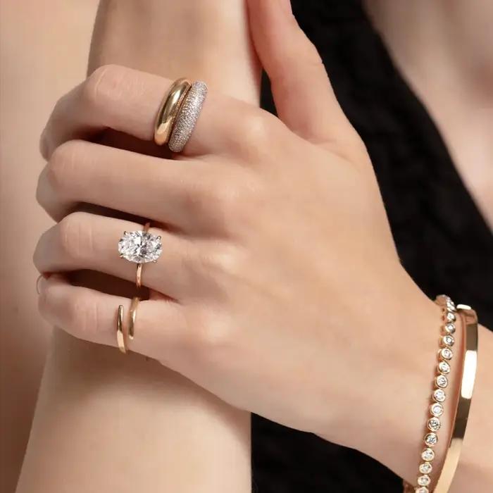DPLAOPA – bague à dôme fin en argent Sterling 925