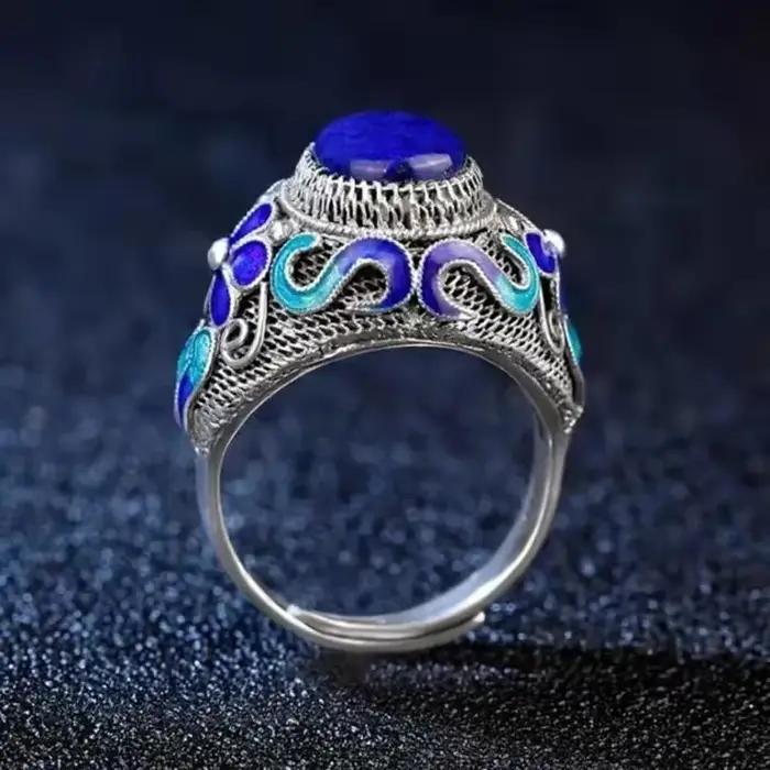 Bagues classiques en Lapis lazuli bleu pour femmes
