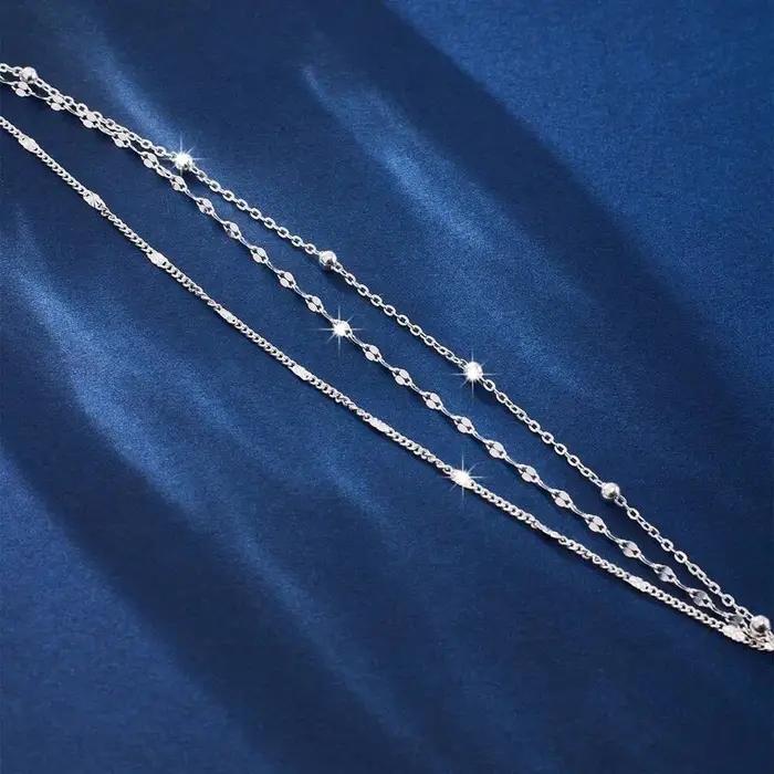 Bracelets chaîne en argent Sterling 925 scintillant pour femmes