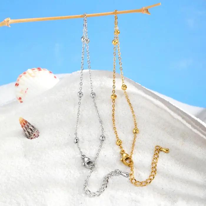 Bracelets de chaîne de cheville en boule de perles Boho pour femmes