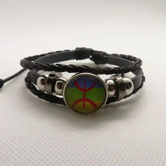 Bracelet drapeau berbère d'amour, breloque faite à la main, paracorde, pour femmes et hommes, bijoux cadeau