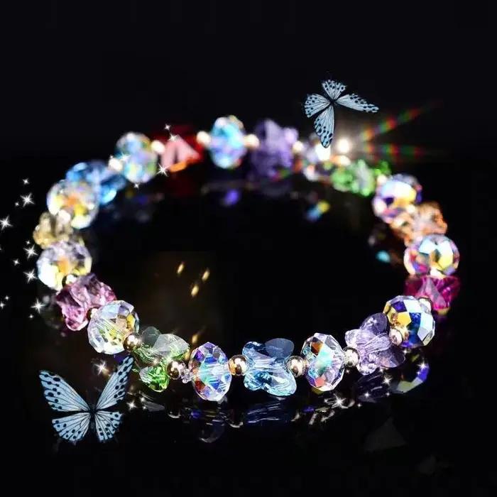 Bracelets de perles extensibles en cristal pour femmes