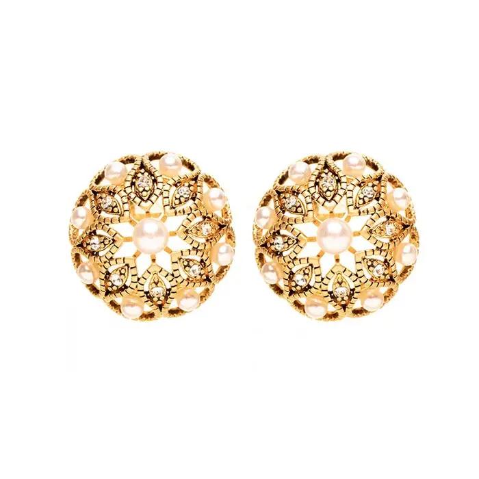 LEWIS SEGAL-Boucles d'oreilles en argent 925 pour filles, clou de fleur, cuivre vintage, plaqué or 1