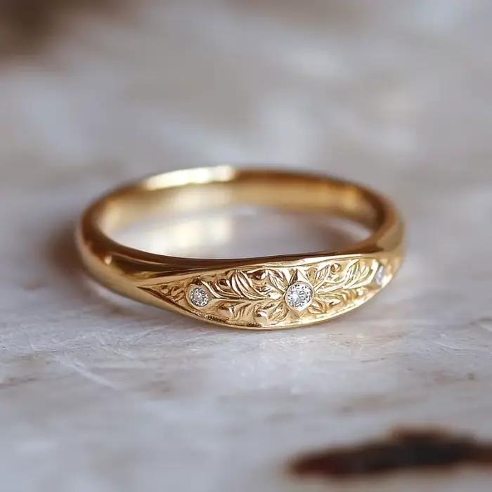 Bague Classique pour Femme avec Fleur Incrustée de Zirconiums Blancs