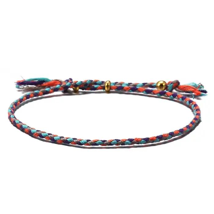 Bracelet tressé fait main en perles de cuivre ajustables pour femmes