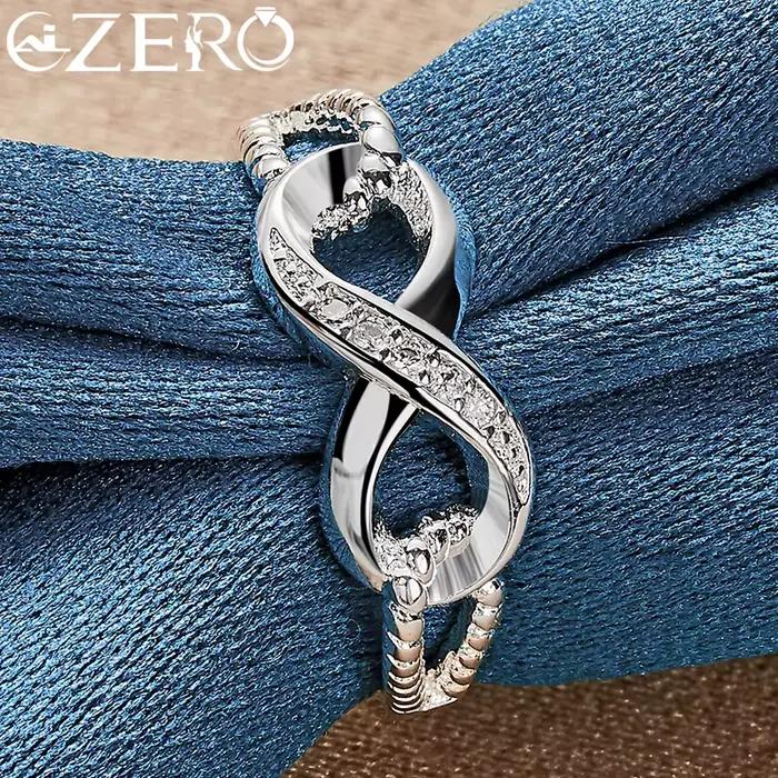 ALIZERO – bague en argent Sterling 925 et Zircon en forme de 8