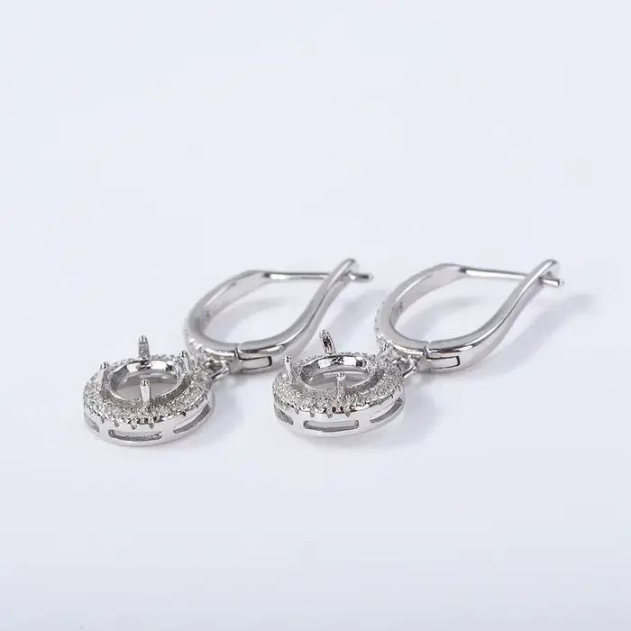 Base de boucle d'oreille ronde de style minimaliste, matériau en argent regardé S925, convient aux bijoux de bricolage faits à la main, 6mm-9mm