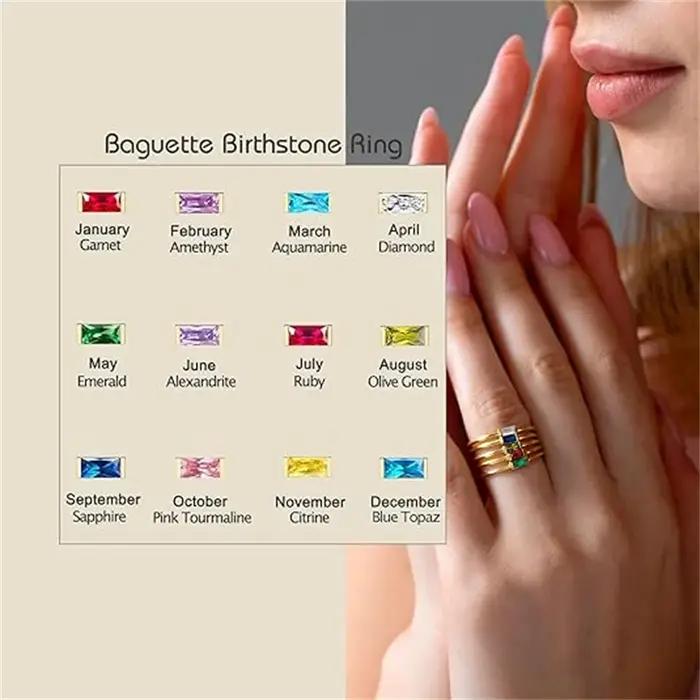 Bagues en pierre de naissance en or pour femmes