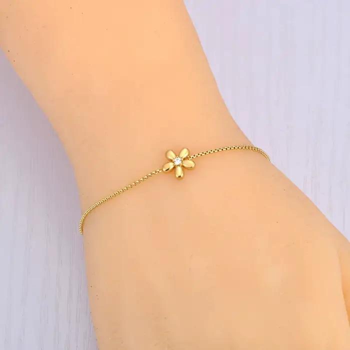 Bracelets quotidiens en acier inoxydable et zircone pour femmes