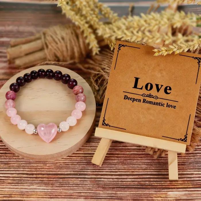 Bracelets en quartz rose pour femmes