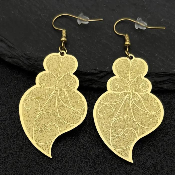 Boucles d'Oreilles Pendantes Sacré-Cœur Chrétien pour Femme et Fille