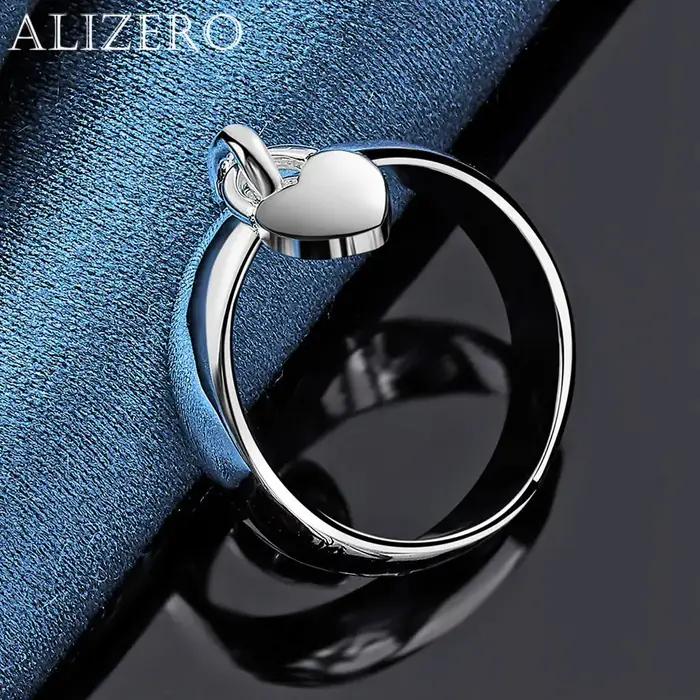 ALIZERO 925 bague en argent Sterling coeur serrure