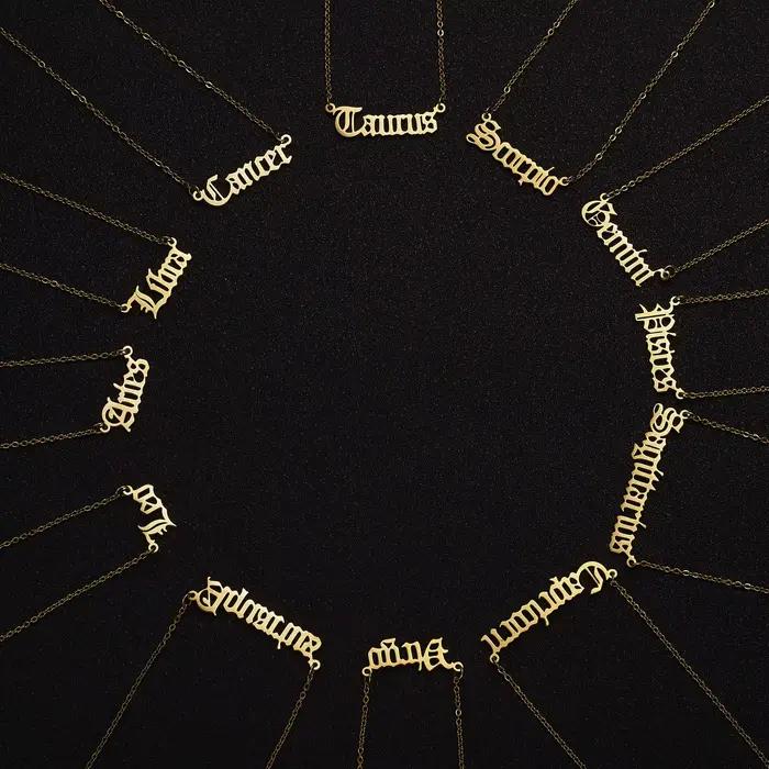 Collier avec 12 signes du zodiaque pour femmes
