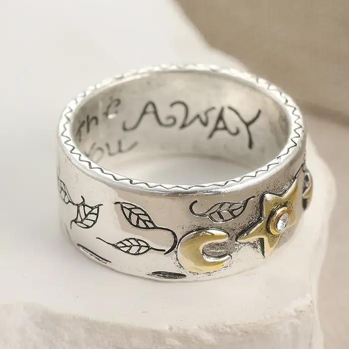 Bague minimaliste étoiles et lune pour femmes et hommes