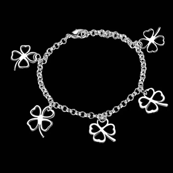 Bracelets en argent Sterling 925 feuilles pour femmes et hommes