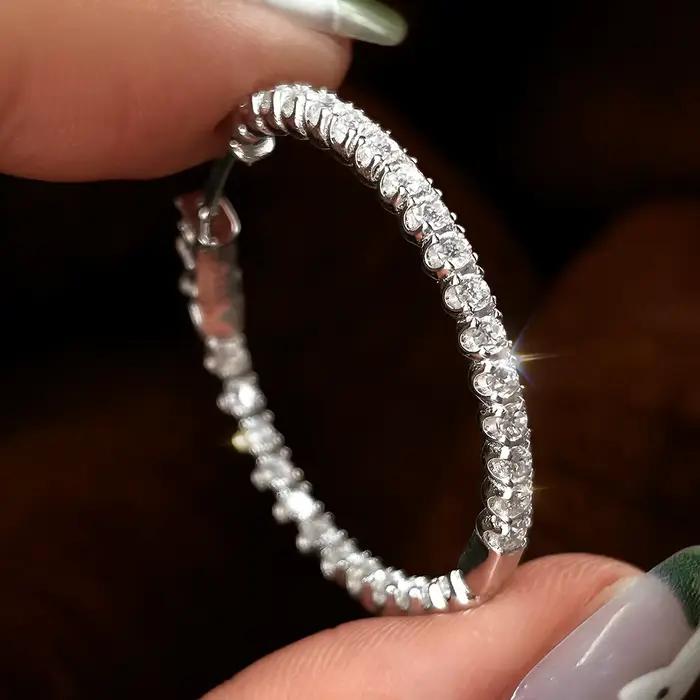 Boucles d'oreilles en moissanite élégantes pour femmes, argent sterling 925, or 18K, bijoux fins pour mariage et occasions spéciales