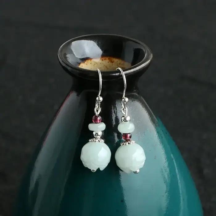 Boucles d'Oreilles Élégantes en Émeraude Naturelle pour Occasions Spéciales Femme Accessoires de Mode Bijoux de Charme