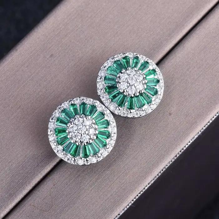 DIWENFU réel S925 en argent Sterling boucle d'oreille goutte naturel émeraude bijoux pour femmes Fine Bizuteria pierre précieuse Turquoise boucles d'oreilles boîte