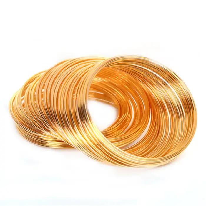 Doreen Box Memory Beading Steel Wire Gold Document, 100 Loops, DIY Necklace Bracelet Jewelry, Executive Dia, 140mm - 50mm