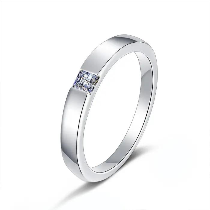 Bague de Couple en or blanc 18 carats pour hommes et femmes