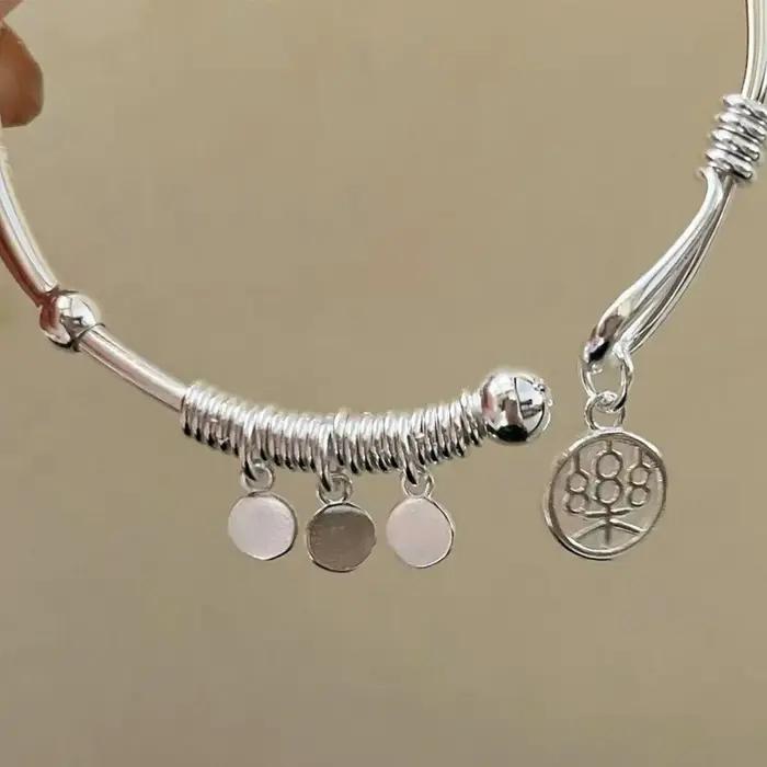 Bracelet de bénédiction irrégulier en argent regardé 925