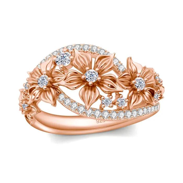 Bague en moissanite avec certificat pour femme, bague de mariage de luxe, bijoux de fête de fiançail