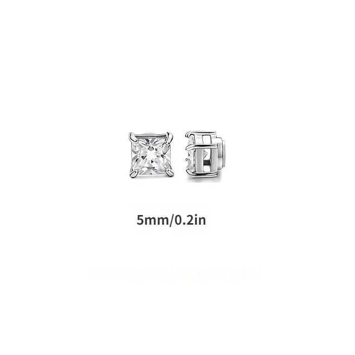 Boucles d'oreilles magnétiques en zircone carrée éblouissante