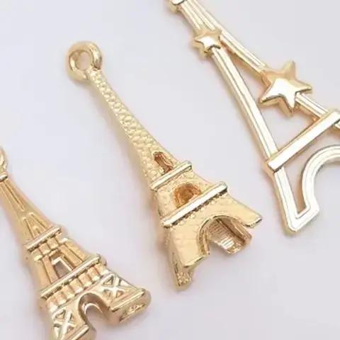 Pendentif tour Eiffel de Paris plaqué or 14 carats