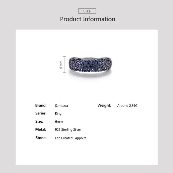SANTUZZA-Bagues en Argent Sterling 925 group pour Femme, Joaillerie Fine pour Travailleurs Délicats, Saphir Bleu Créé, Rotterdam Kling, Simplicité