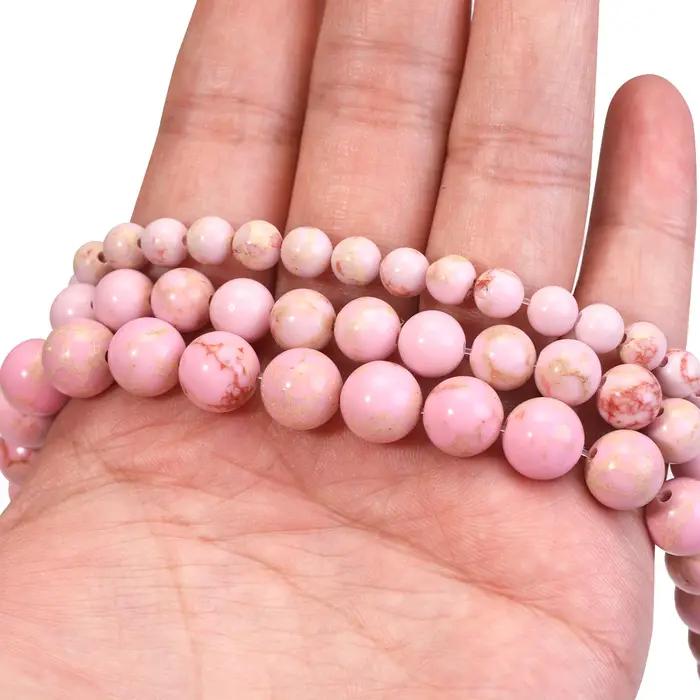 Perles turquoises rose claires ronde pour bijoux bracelets et colliers occasions spéciales femmes