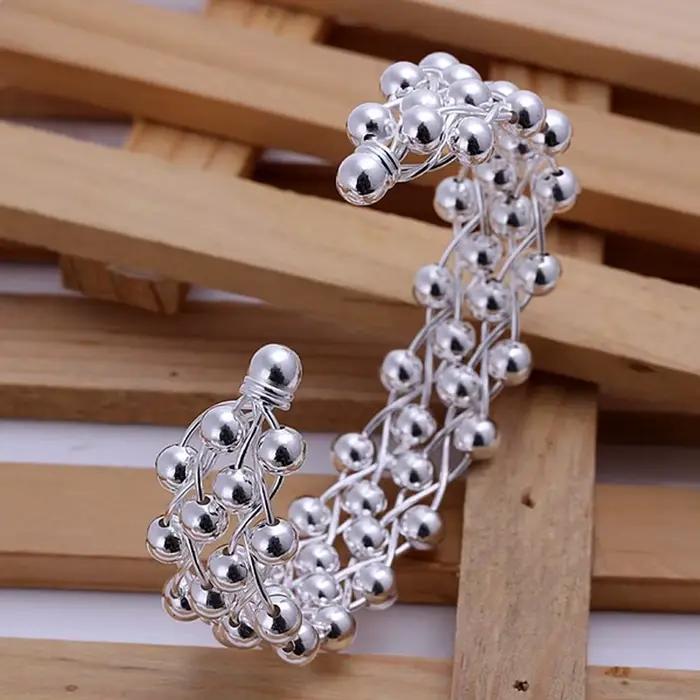 Vente en gros de bijoux pour femmes en argent sterling 925, bracelet exquis en forme de raisins sphériques pour femmes