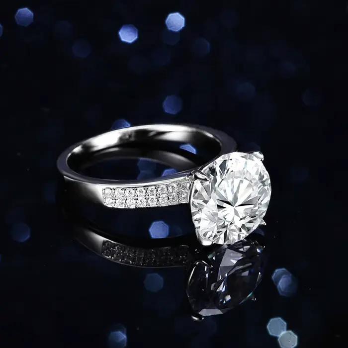 Bague en argent sterling s925 sertie de moissanite br 5ct design classique pour femme occasions spéciales elegance et sophistication