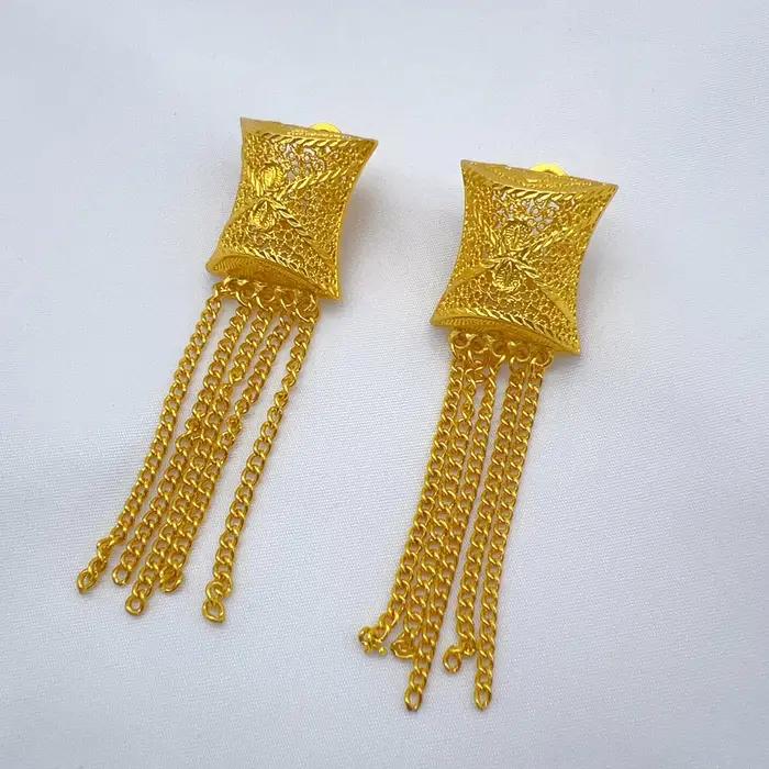 ANIID Dubai 24K couleur or longs ensembles de bijoux de mariage collier africain boucles d'oreilles pour les femmes nigérian indien ensemble de mariée cadeaux de fête