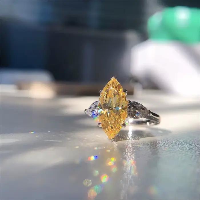 Bague en or blanc 18 carats 1.5CT diamant rayonnant pour femmes occasions spéciales engagement anniversaire cadeau mariage