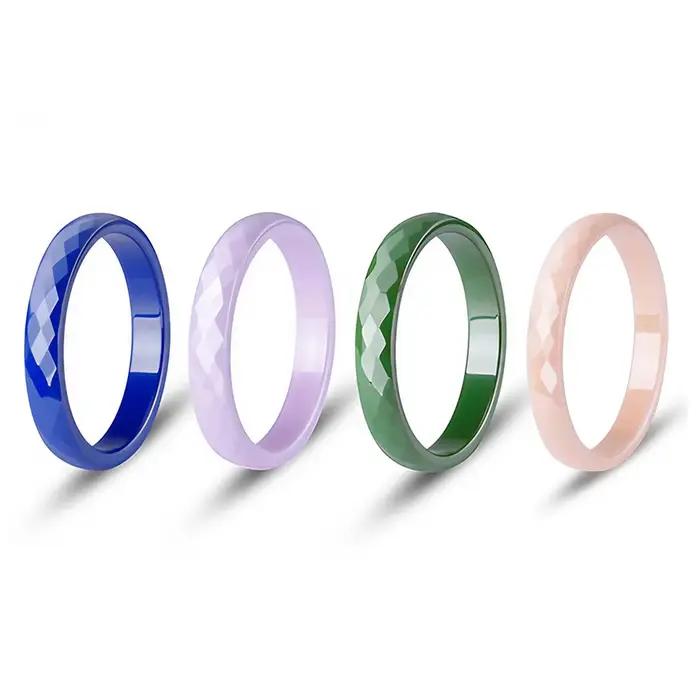 Bague en céramique empilable ultra-fine de 3 mm pour femme – Noir