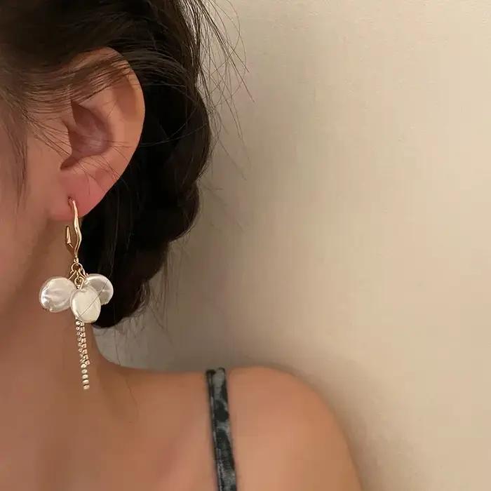 Boucles d'oreilles pendantes à pampilles baroques pour femmes