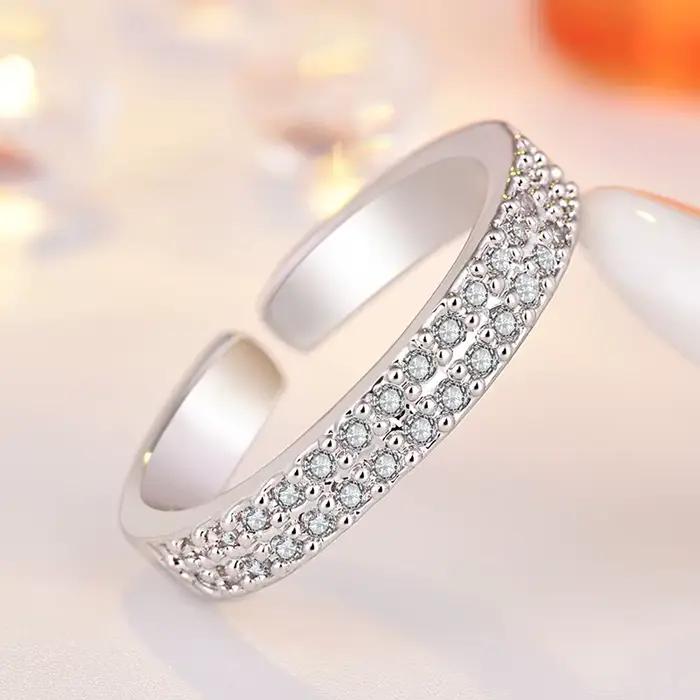 Nouvelle bague en argent sterling 925 pour femme, bijoux simples pour fiançailles, mariage, cadeaux d'anniversaire, mode, fête, vente en gros
