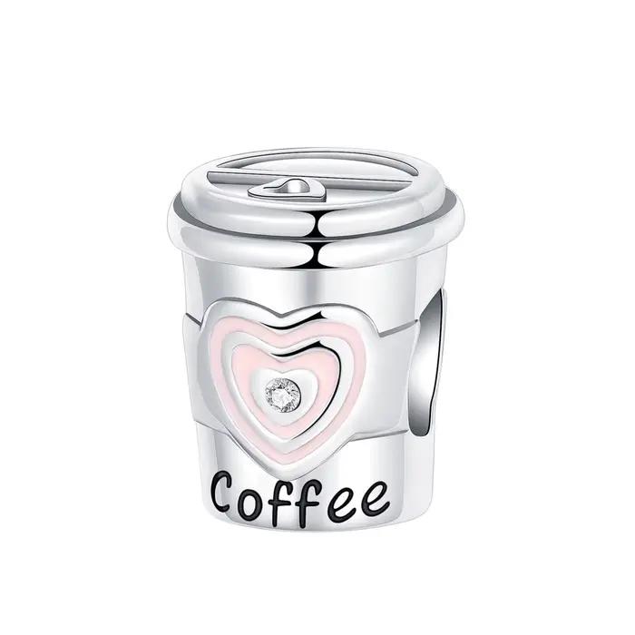 925 argent Sterling amour café boisson série rose perles breloque ajustement Original bracelets à br
